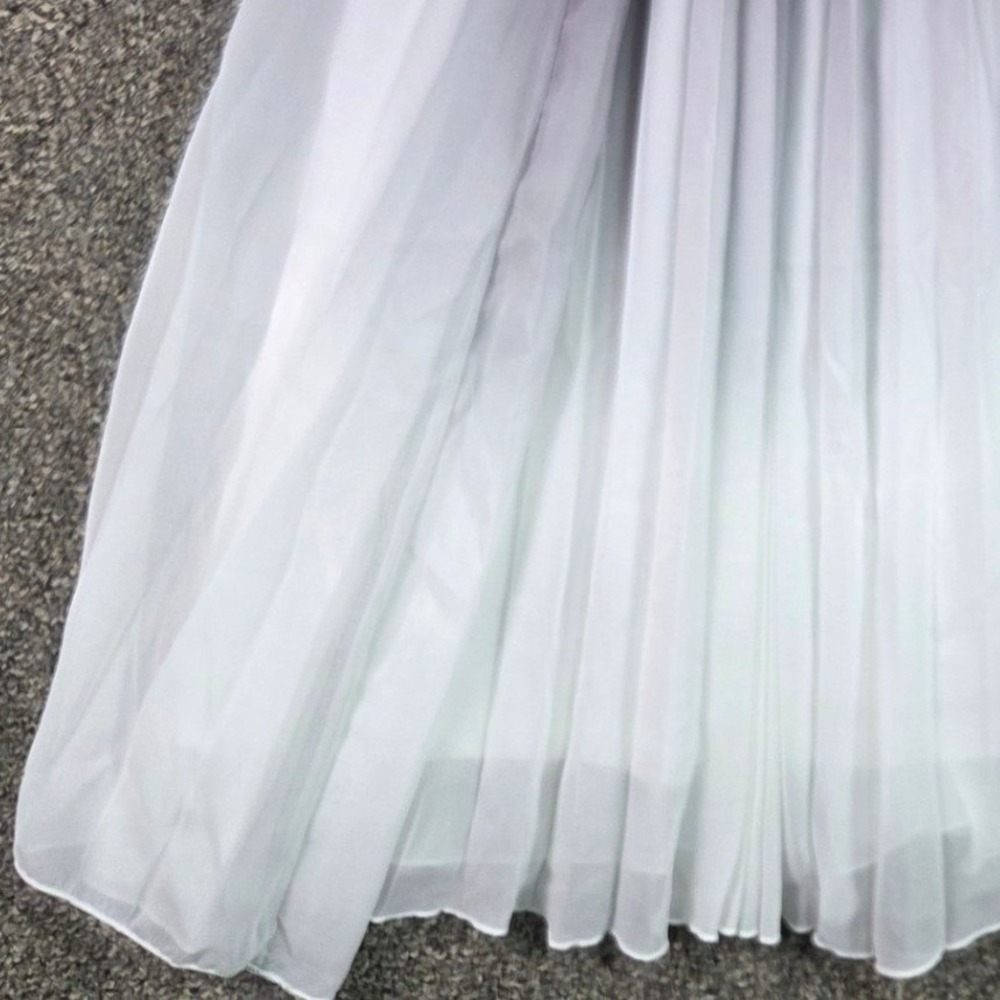 WD.NY Pleated Midi Skirt Women 1X Black White Ombre Gradient Chiffon A-Line - Picture 4 of 8